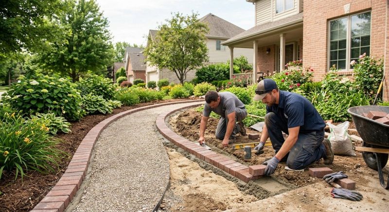 Brick Border Installation in West Hartford, CT
