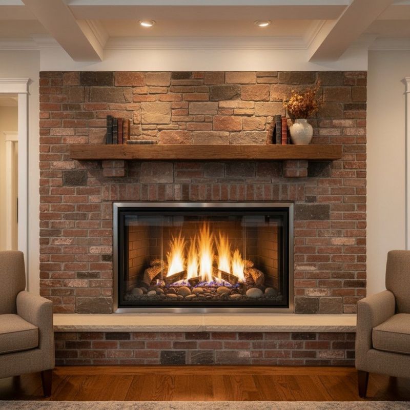 Design Styles For Brick And Stone Gas Fireplace Installations