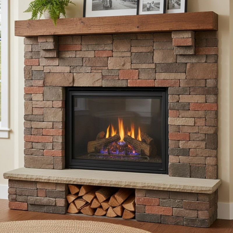 Design Styles For Brick And Stone Gas Fireplace Installations