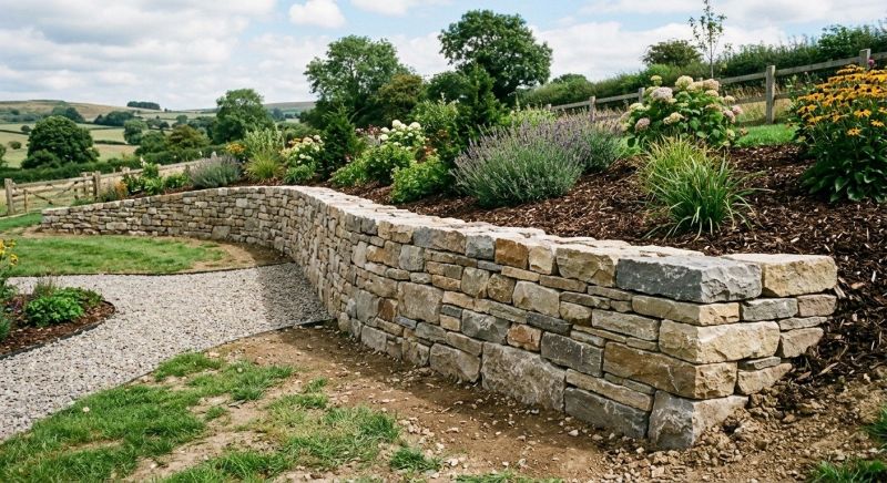 Stone Wall Hardscaping in Worcester, MA
